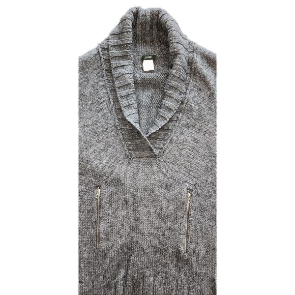 J. Crew Grey Shawl Neck Wool Mohair Blend Sweater Size S - Picture 3 of 6